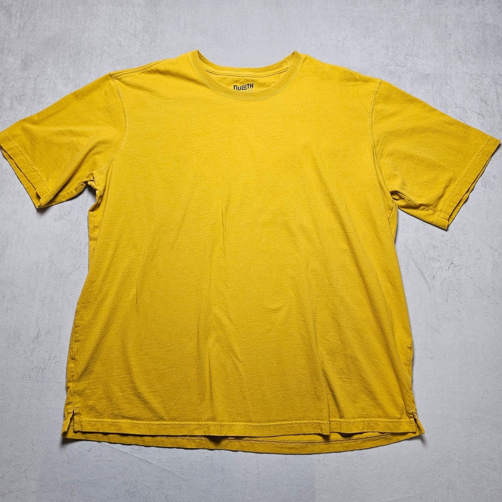 Duluth Trading Co Mens 2XL Yellow Short Sleeve Crew Neck Workwear T-Shirt‎